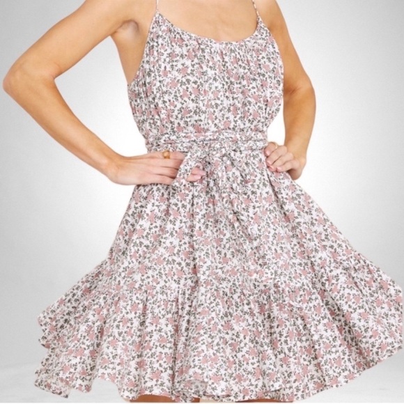 Aura Dresses & Skirts - Aura the Label Ditzy Floral Ruffled Flounce Babydoll Sundress SZ S White Multi